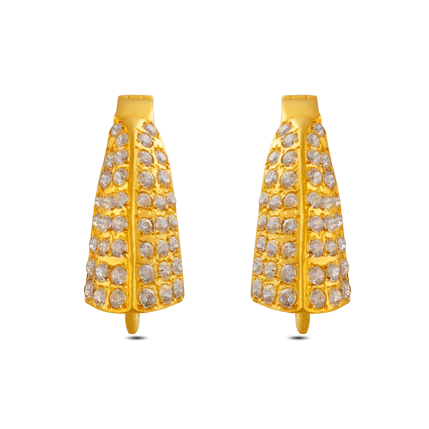 Diamond Gold Hoop Earrings Rakesh Jewellers